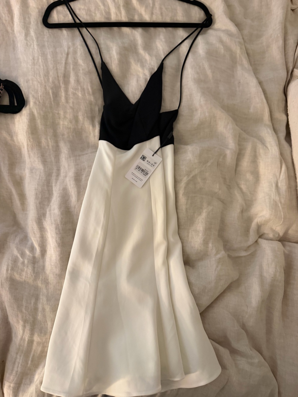 Reiss Black and White Colorblock Dress